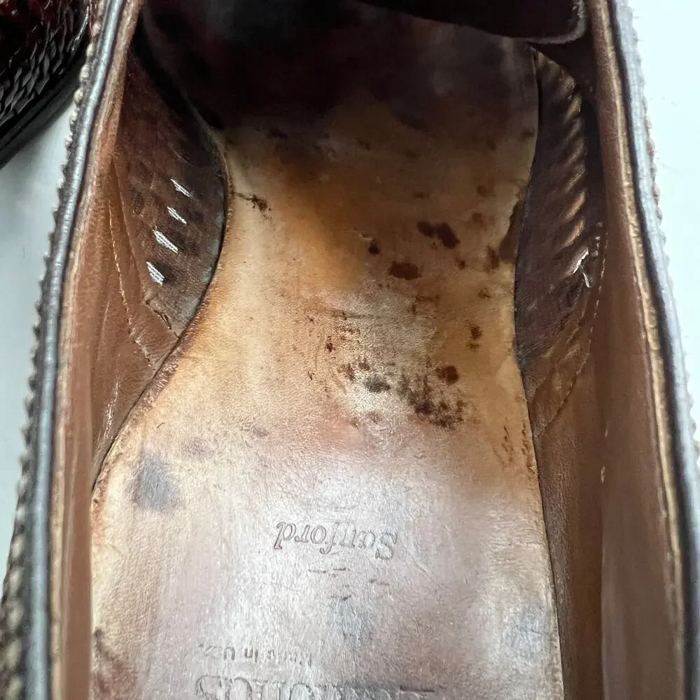 Allen Edmonds Sanford Leather Lace Ups In Oak Brown